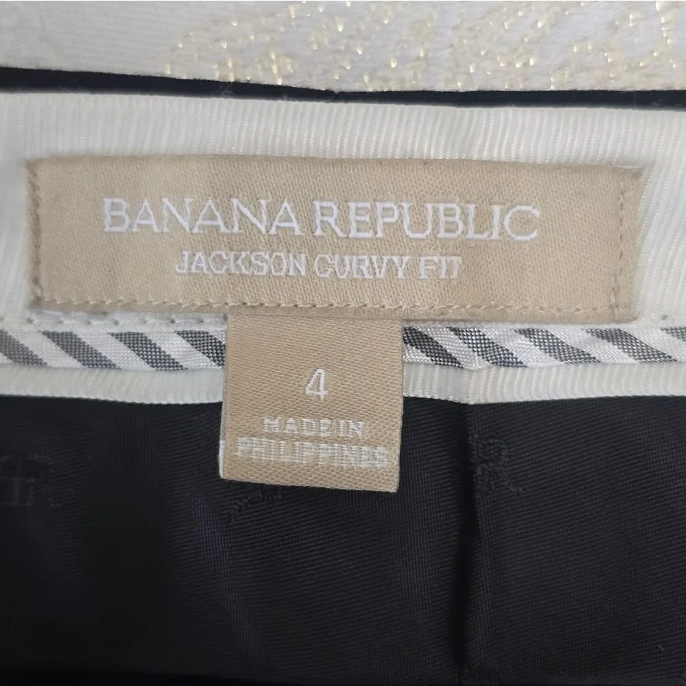 Banana Republic Jackson Curvy Fit Black Dress Pants Straight Leg EUC